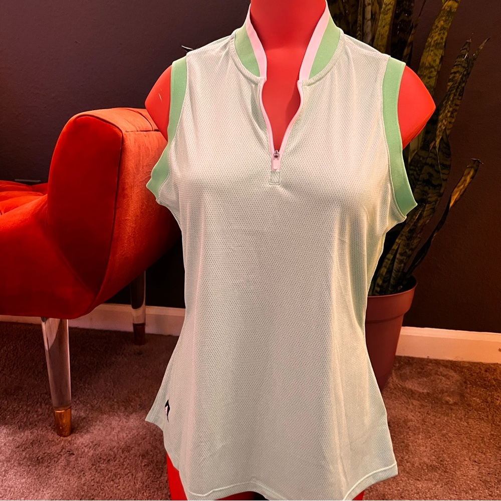 Adidas Green Zipper Top | Athletic Tank | Medium